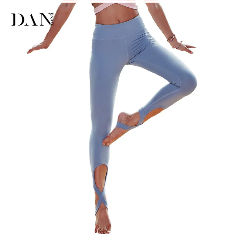 Danenjoy Для женщин Леггинсы для Кальсоны йоги Высокая Талия стремя нижней делает