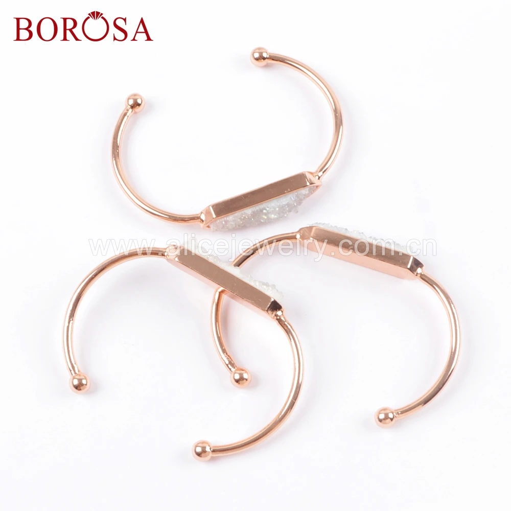 BOROSA 5 шт. шестигранный розовое золото цвет ободок Титан Радужная Друза бар