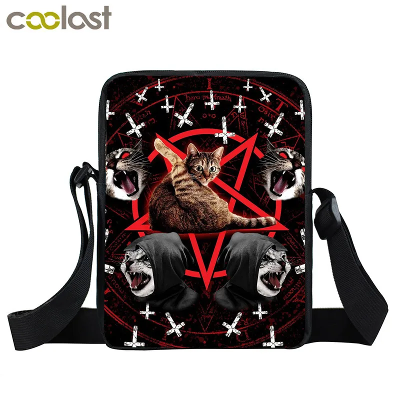 xkbheavymetal03 666/с надписью «Hail satan»/Baphomet Nirvana мини сумка-мессенджер женские сумки Подростковые Сумки через плечо Детская сумка через плечо детские сумки-книги - Цвет: xkbheavymetal03
