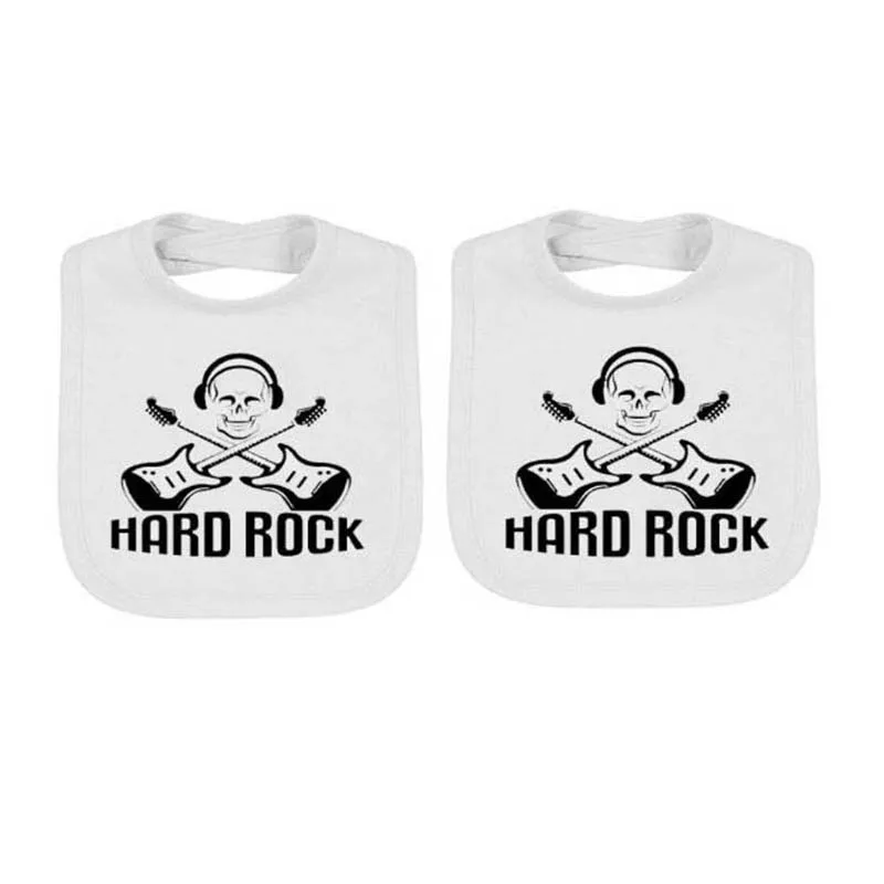 YSCULBUTOL 2 шт./лот двойные детские нагрудники рок ролл Унисекс Белое детское боди