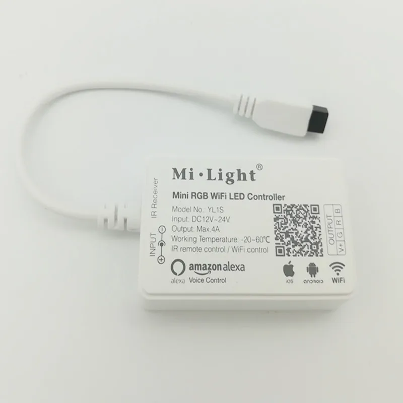 2.4G MiLight YL1S DC12V-24V WIFI LED Controller Alexa Smart phone APP IR Remote Control For RGB Strip Light Tape | Освещение