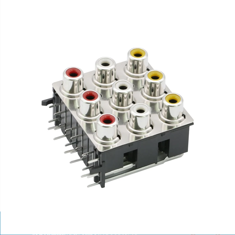 3 pcs AV coaxial socket 18-foot RCA seat 9-hole PCB welded audio video Lotus Block AV9-8 .4 -16 PB | Обустройство дома