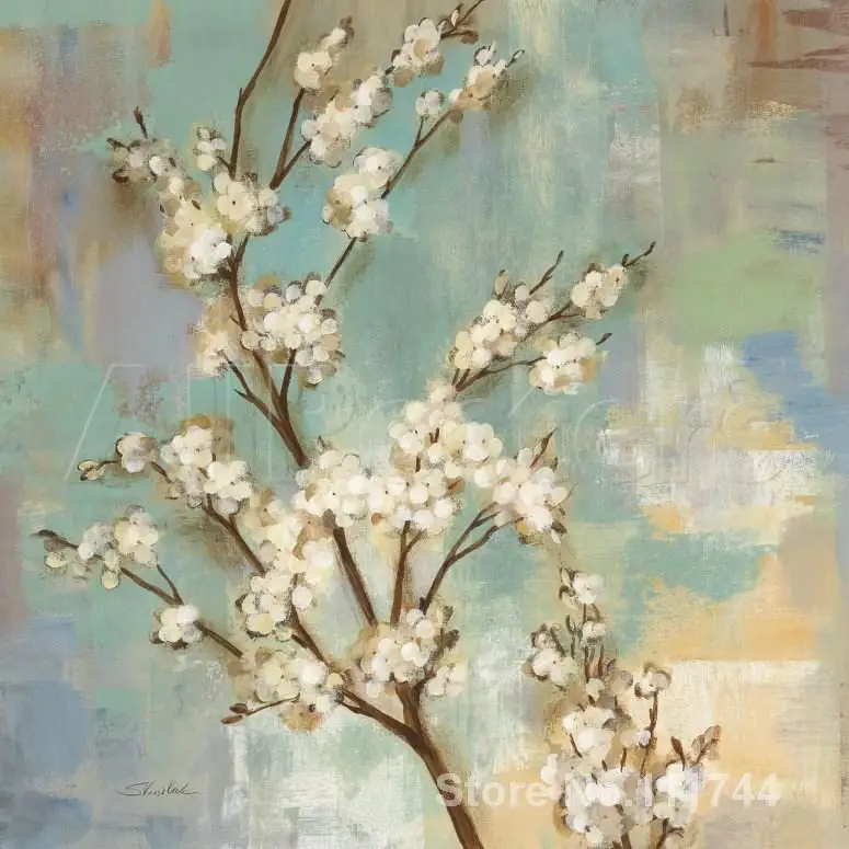 

Wall art abstract oil paintings Kyoto Blossoms II Silvia Vassileva High quality Hand painted