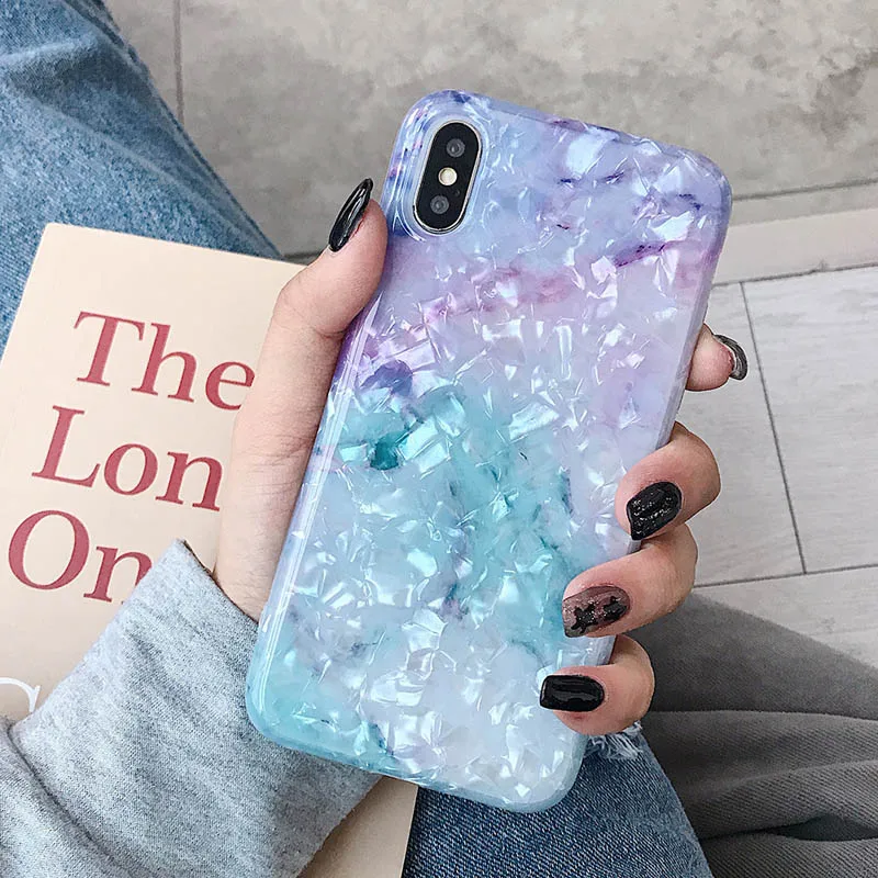 e LOVECOM Dream Conch чехлы для iPhone 11 Pro Max XR XS Max 6 6S 7 8 Plus X мягкий IMD полный корпус фиолетовый телефон задняя крышка Coque подарки - Цвет: e