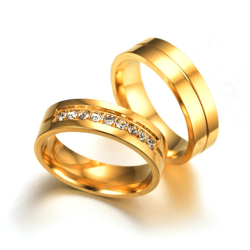 Обручальные кольца из титановой стали для пар модные нержавеющей женщин и мужчин