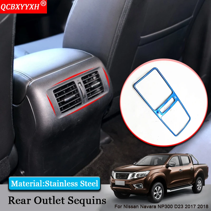 

QCBXYYXH For Nissan Navara NP300 D23 2017 2018 Car-styling Modification Car Rear Air Conditioning Outlet Sequins Car Accessories