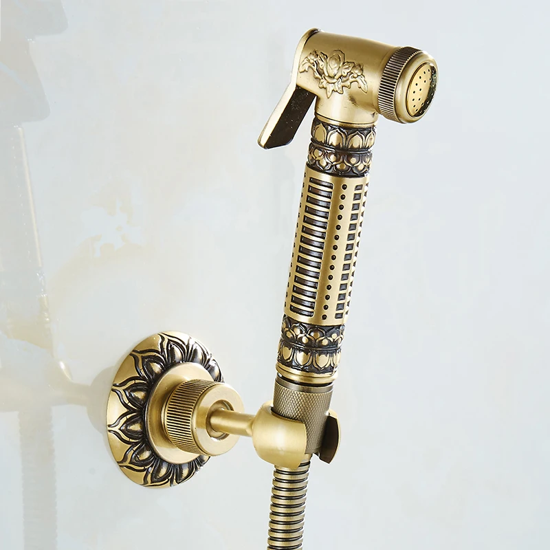 Uythner Antique Brass Dragon Style Wall Mounted Bathroom Bidet Faucet W/ Tap Mixer | Обустройство дома