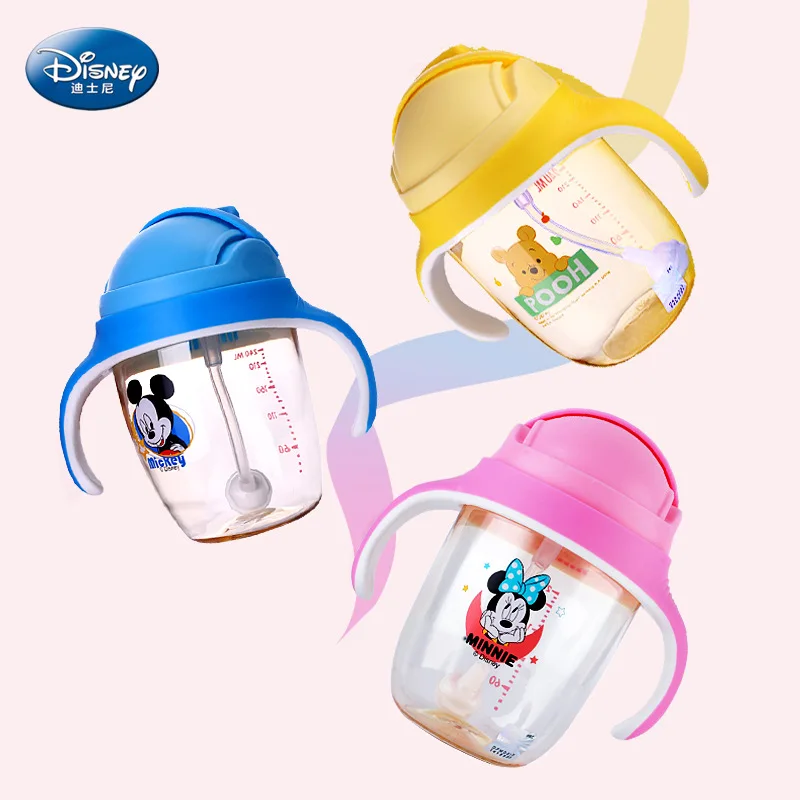 Настоящая распродажа милая детская чашка для кормления Disney с соломой Детская