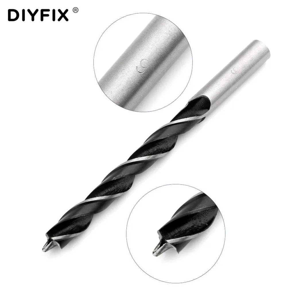 DIYFIX 3-10 мм набор сверл для дерева Высокоуглеродистая сталь Брэд точка сверло три