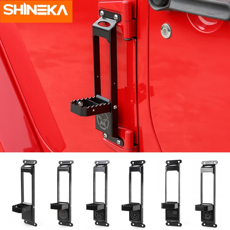 

SHINEKA Chromium Styling For Jeep Gladiator JT Car Door Hinge Climbing Kit Foot Rest Pedal Peg For Jeep Wrangler JK JL 2007-2021