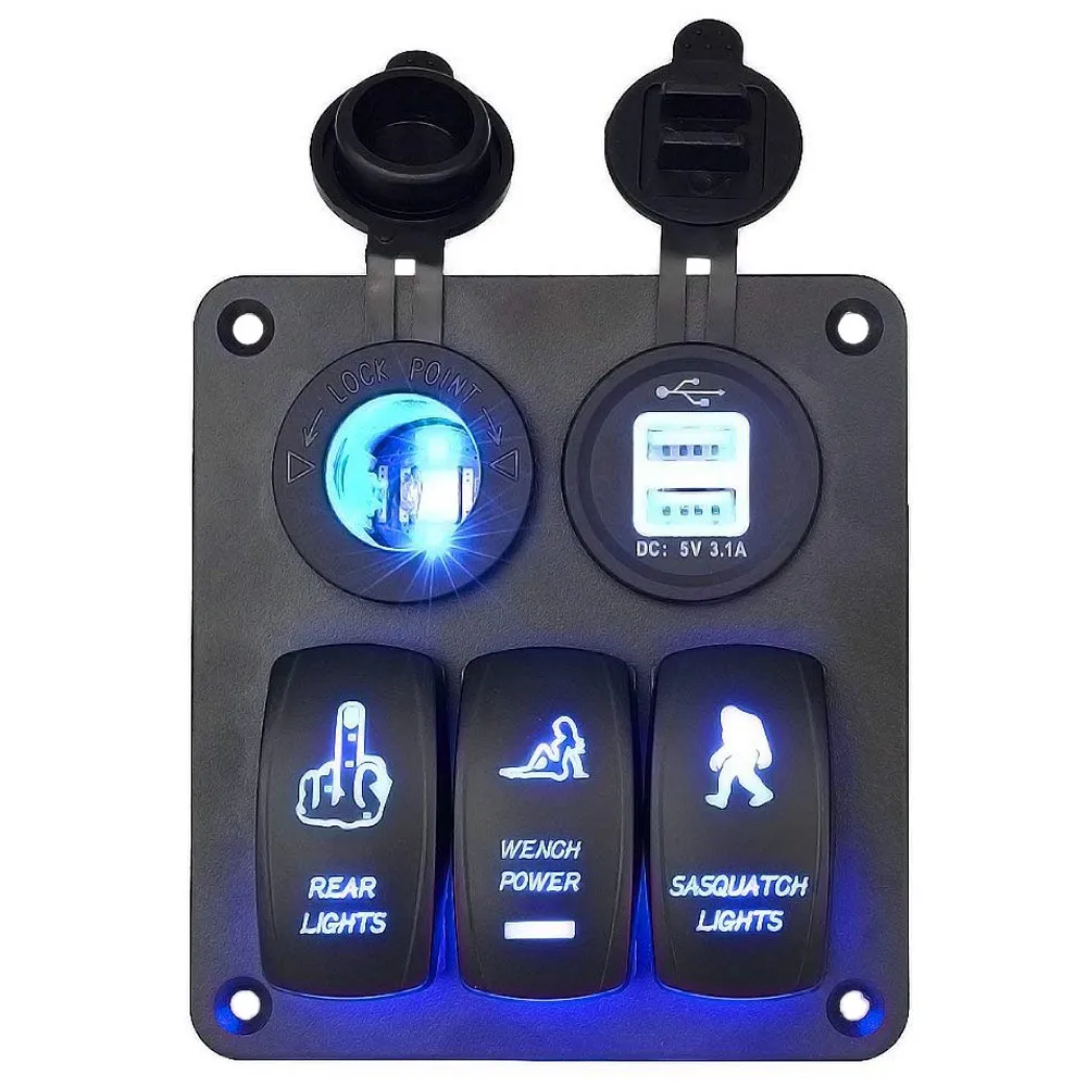 12 В сигаретная розетка двойной USB зарядное устройство адаптер заподлицо