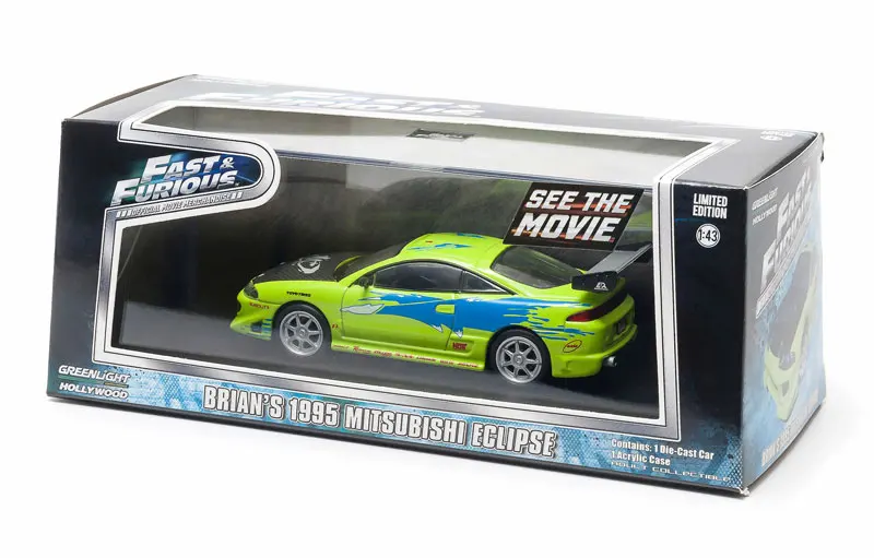 Автомобиль GreenLight 1:43 Брайана 1995 Mitsu bishi Eclipse из сплава игрушки для детей модель в
