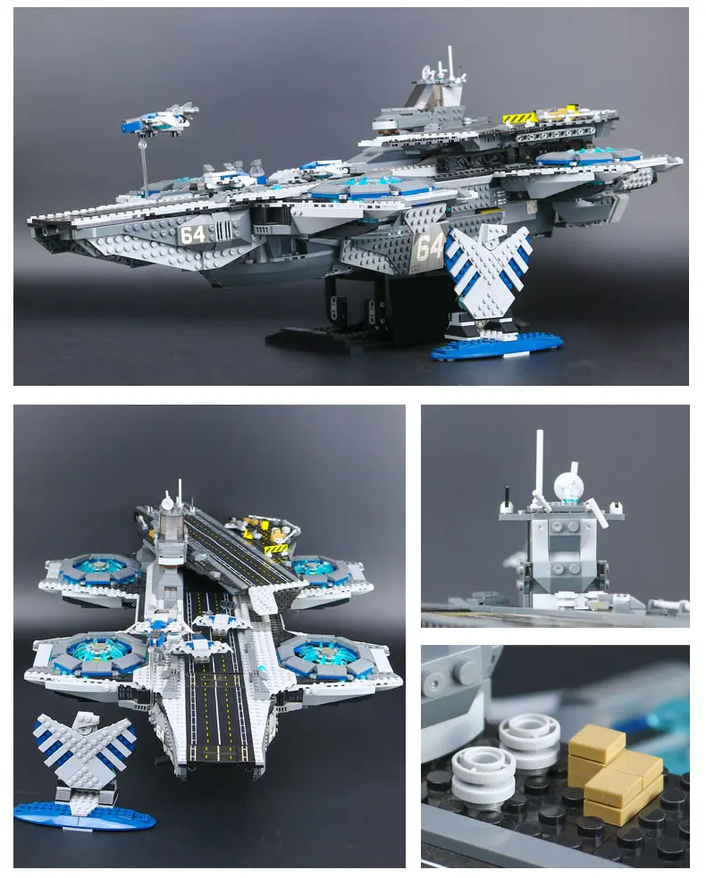 07043 Супер Герои щит Helicarrier модель строительные блоки Совместимые части игрушек с 76042 рождественскими подарками для мальчиков