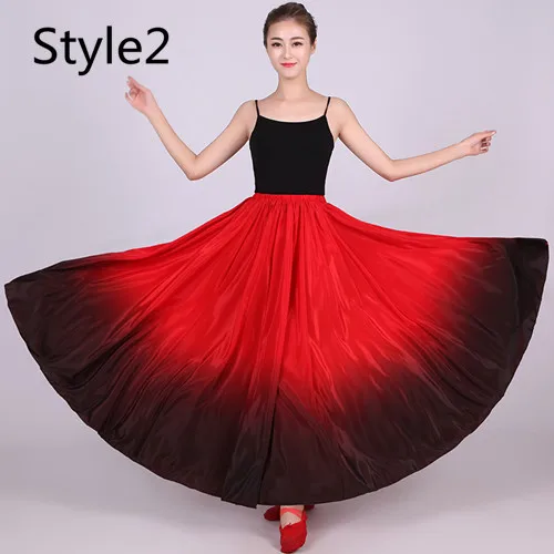 Style 2 Танцевальная юбка для фламенко, Цыганская юбка, платье для фламенко, костюмы для испанских танцев - Цвет: Style 2