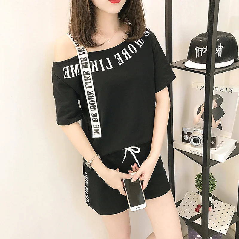 Летний комплект из двух предметов модная повседневная одежда топы с вырезом