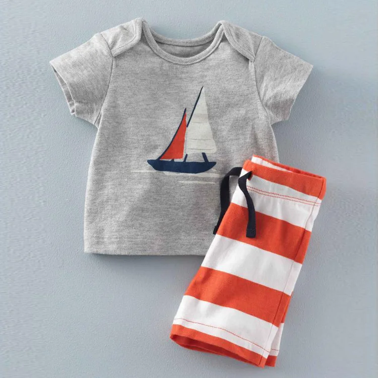 Newborn Baby Boys Girls Clothes Cute Cotton Clothing Set Short + Pant 2pcs Summer Spring Suit Little Girl DS19 |