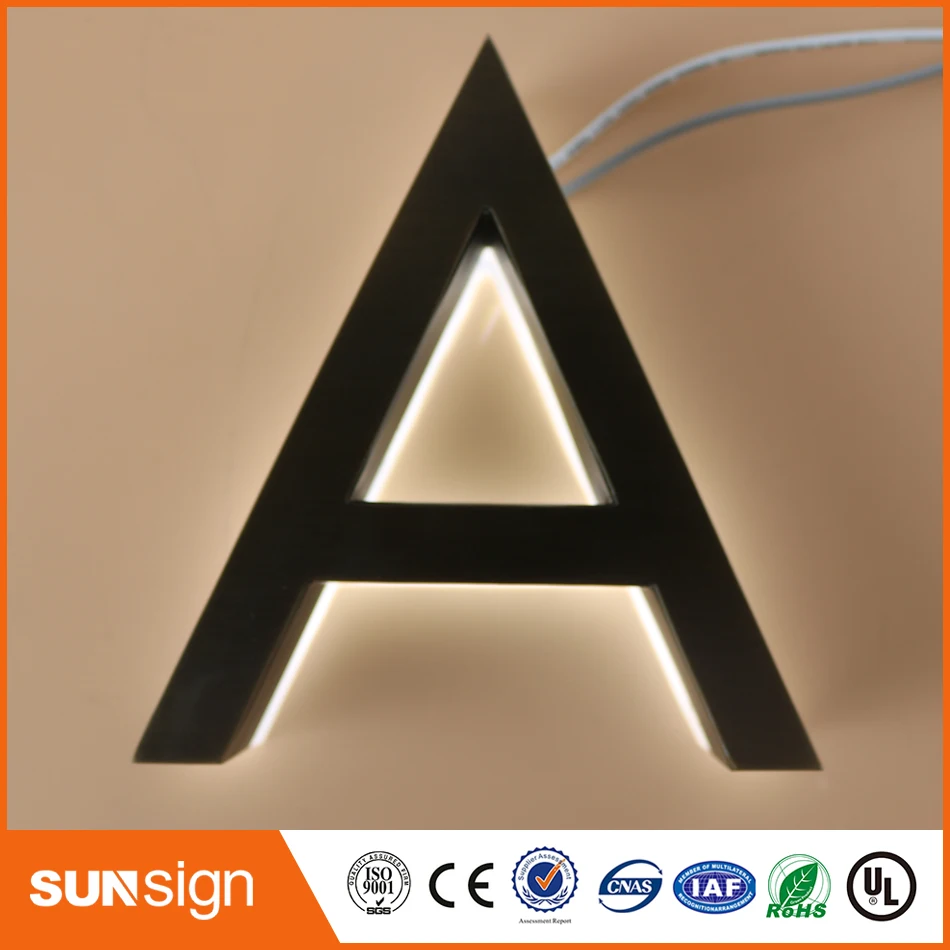 Backlit sign letter Acrylic illuminated letter sign for shop