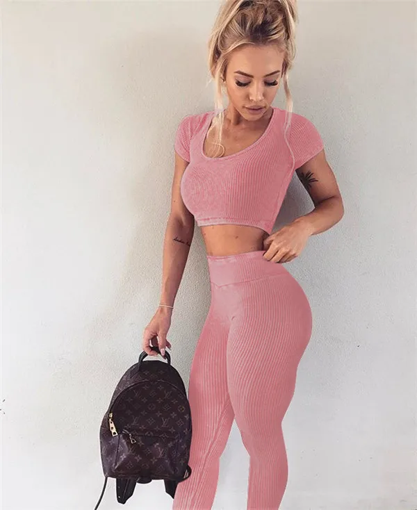 2017 Новые Поступления Весна Лето Для Женщин Soild Сексуальное вскользь два Набора 5