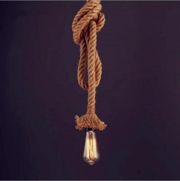 Винтажный подвесной светильник в стиле ретро из пеньковой ткани|lamp light kit|lamp post