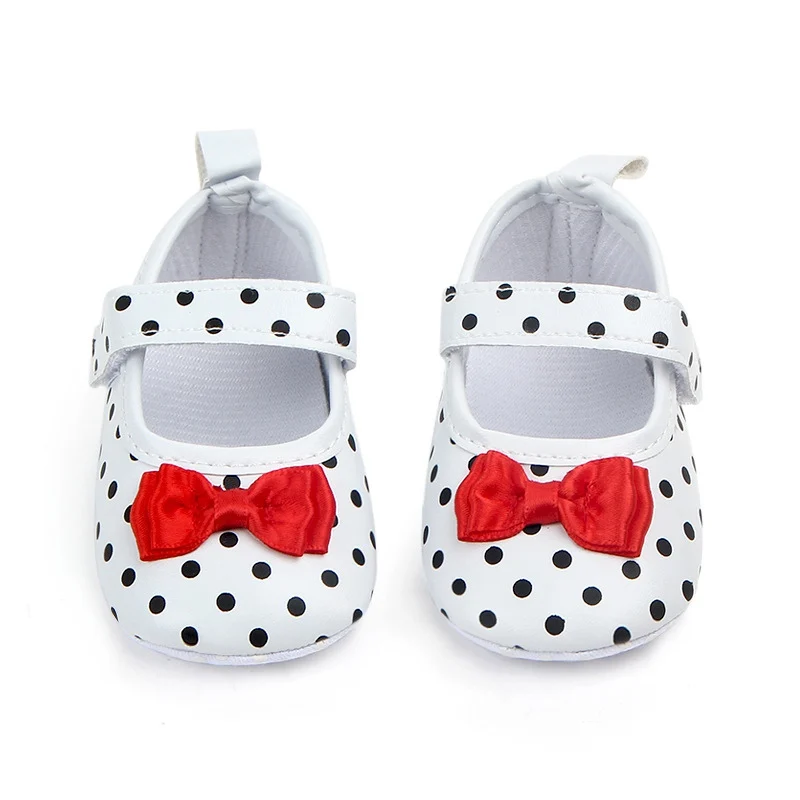 Baby Girl Shoes Toddler Infant Anti-slip Polka Dot PU First Walkers Kids Footwear For Girls |