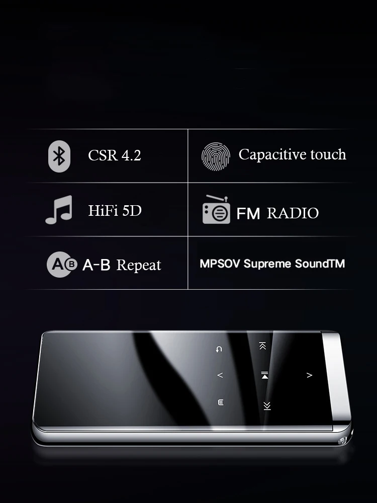 Mp4 плеер bluetooth walkman mp4 видео плеер сенсорный MP3-плеер для форматов без потерь HIFI 5D звук портативный видеоплеер