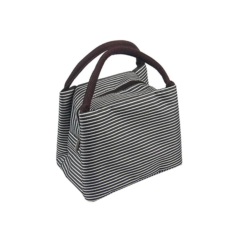 Сумки для пикника ланч бокс герметизирующий холодный холст полосой сумка еды