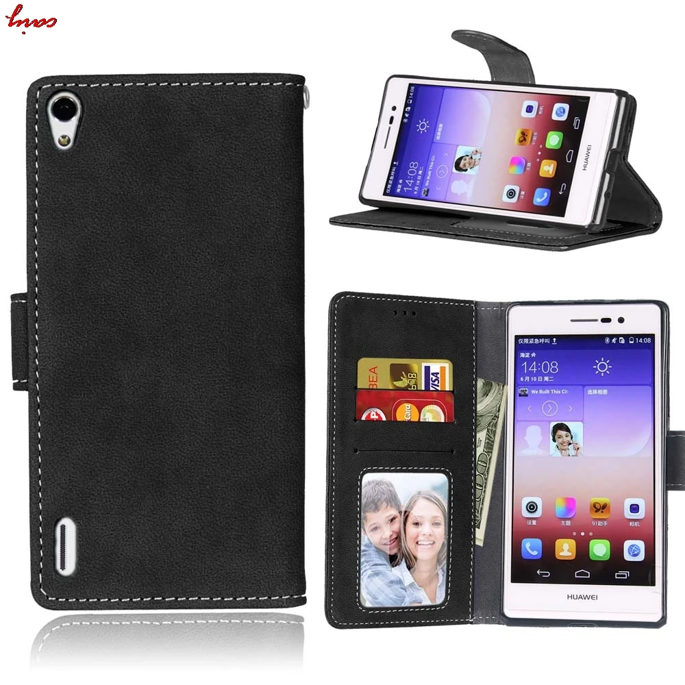 Тонкий Матовый кожаный чехол для huawei Ascend P7 LTE P7-L10 чехол для телефона для Coque huawei P7 P 7 huawei P7 откидной Чехол с отделениями для карт <