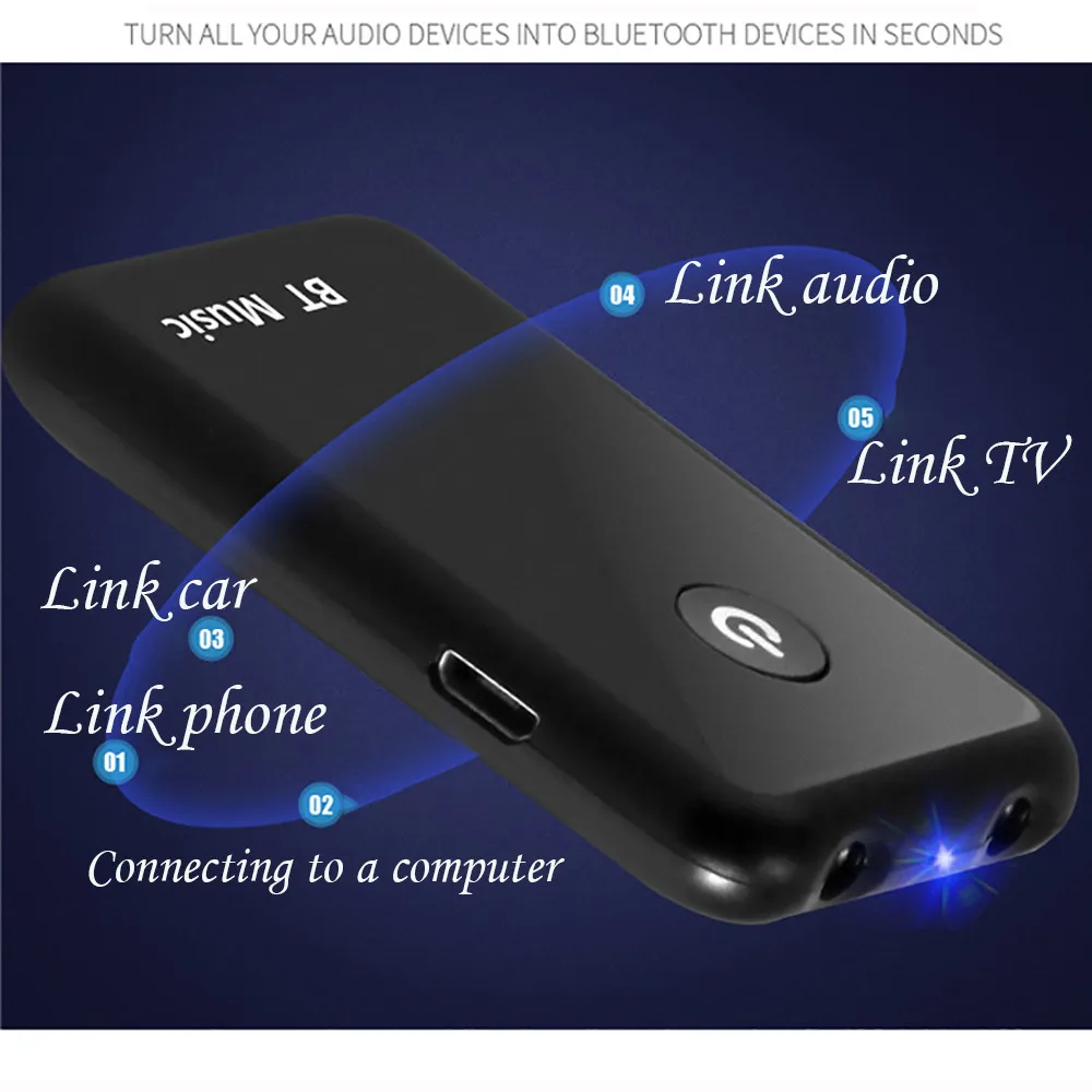 Беспроводной 2в1 Bluetooth передатчик трансформатор приемник 3 5 мм Hifi Беспроводная