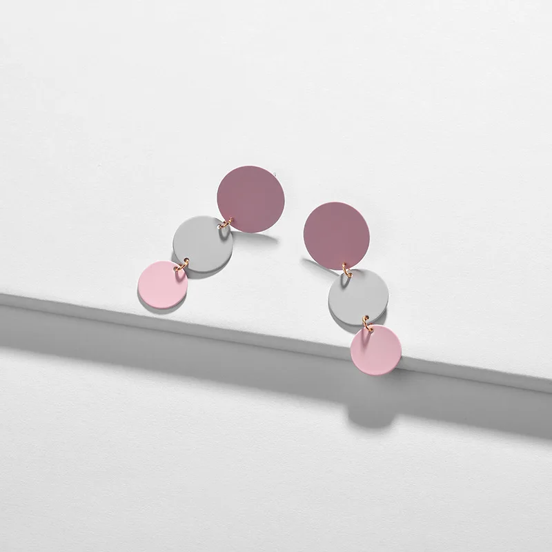 Разноцветные серьги HUIDANG круглые матовые серьги-гвоздики диски для женщин