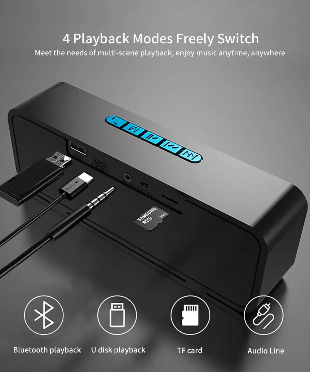 ANRY Bluetooth динамик портативный беспроводной громкоговоритель для планшетного телефона не-водонепроницаемый стерео музыка USB AUX TF FM телефонный звонок