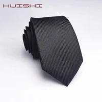 HUISHI тонкий модный вязаный галстук для мужчин 5,5 см Однотонный черный белый серый синий бордовый Вязаный Галстук