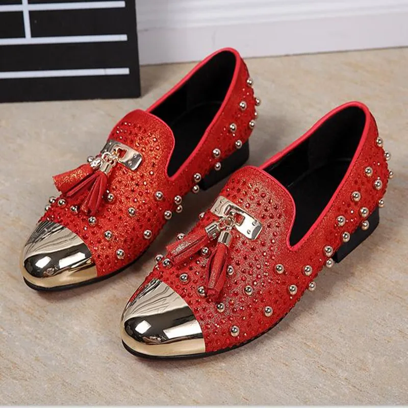 Лоферы мужские замшевые с заклепками натуральная кожа без застежки бахромой