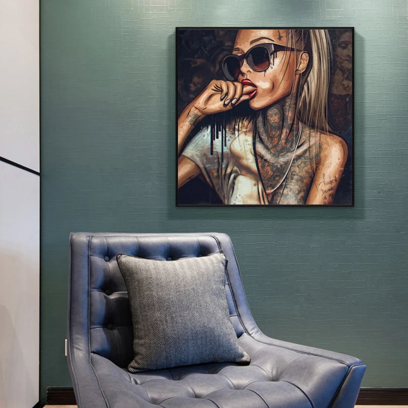 Портрет граффити плакаты и принты настенная Картина на холсте креативные
