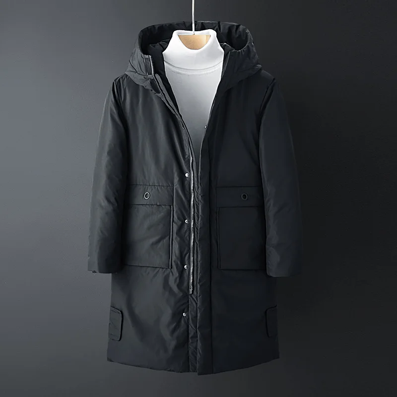 Бренд 2020 зимний пуховик мужская длинная парка Толстая теплая с капюшоном Мужское