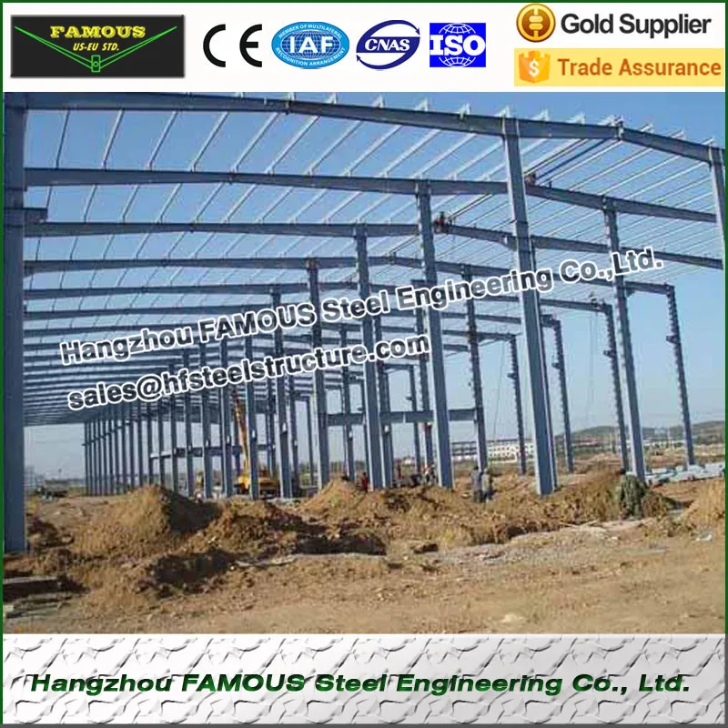 Каркасная металлическая конструкция для мастерских и заводов стальных