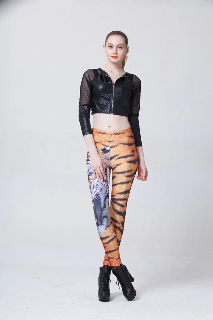 Горячие женские леггинсы с принтом Тигра для фитнеса 3D Цифровые Брюки 2017 новое