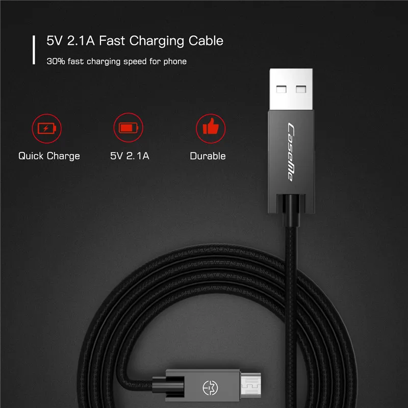 Caseme Micro USB кабель Android плетеный нейлоновый Зарядное устройство быстрая зарядка