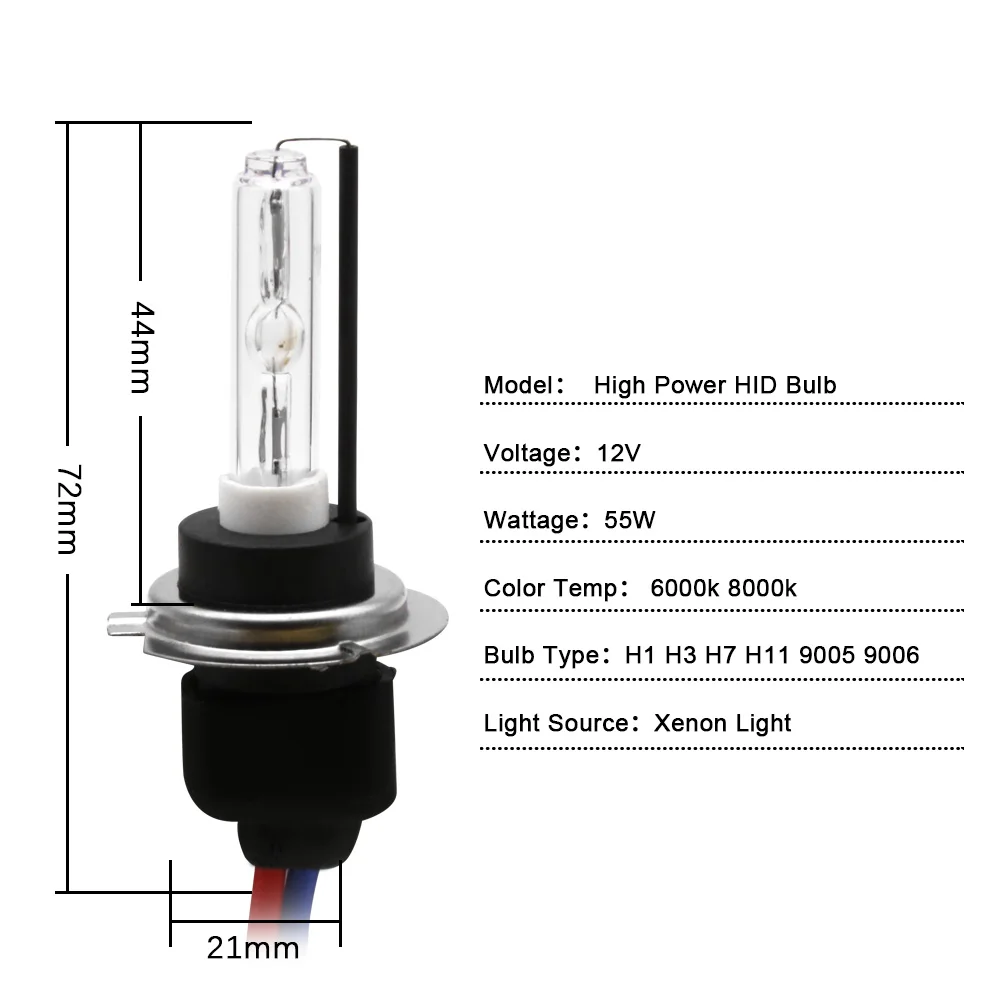 2 шт. 55 Вт Cnlight Ксеноновые H7 H1 H11 H3 9005 9006 HID лампы 4300 К 5000 К 6000 К 8000 К ксеноновая лампа с Керамика металлическое основание авто лампы