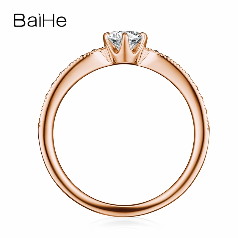 BAIHE однотонное 10K белое золото (AU417) 0.25ct сертифицировано круглой огранки муассанит