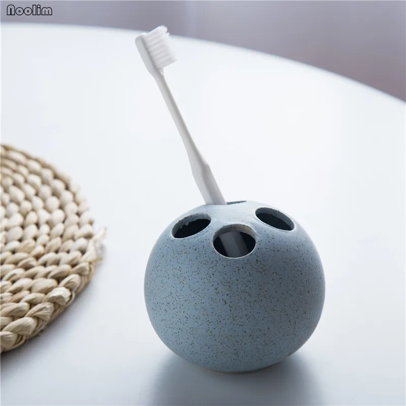Toothbrush Holder 4 шт./компл. Nordic Минималистский Керамика Аксессуары для ванной комнаты Набор Мыла Зубная щётка стакан держатель лоток Ванная комната расходные материалы - Цвет: Toothbrush Holder