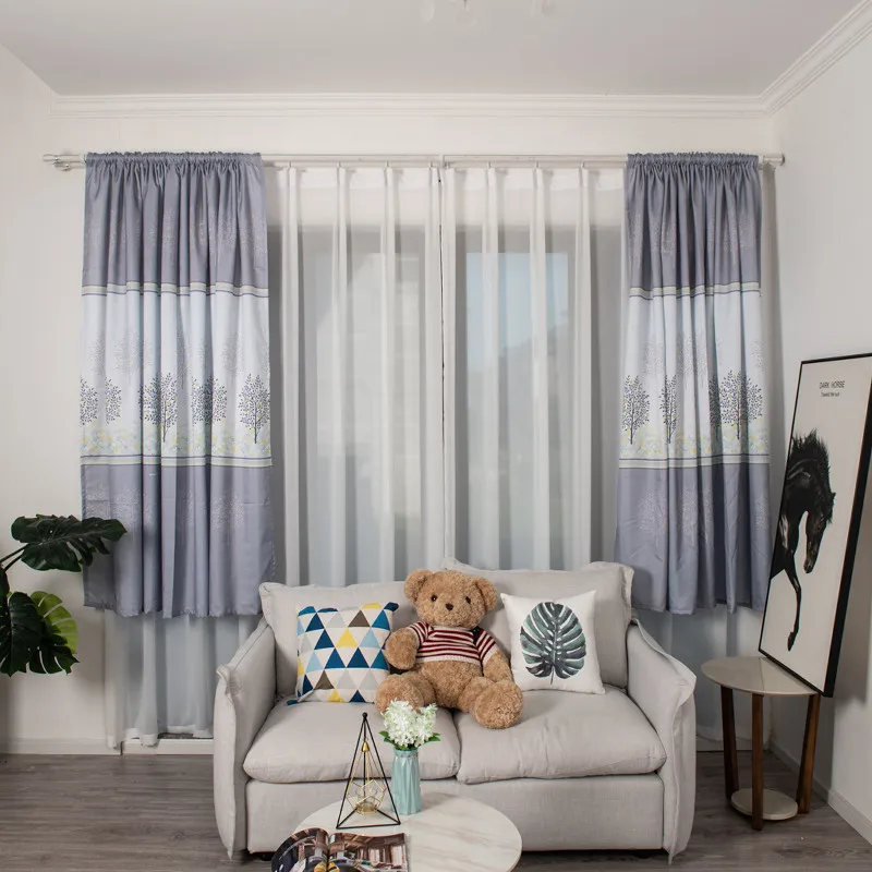 1Pc Sheer Voile Rain Tree Printed Curtain Tulle Window Treatment Drape Valance 1 Panel Fabric For Living Room | Дом и сад