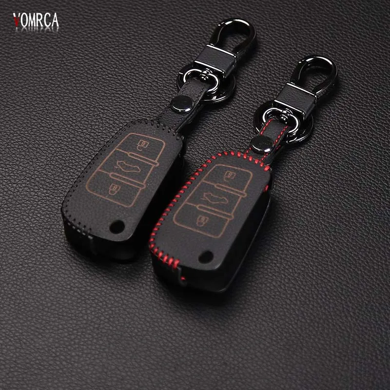 2017 специальное предложение кожаный чехол для ключей с ручной строчкой 100% Audi line A3