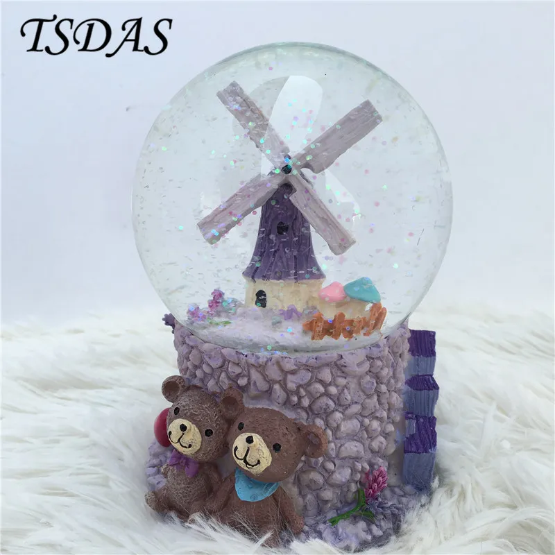 Большой вращающийся снежный шар хрустальный музыкальная шкатулка день Святого