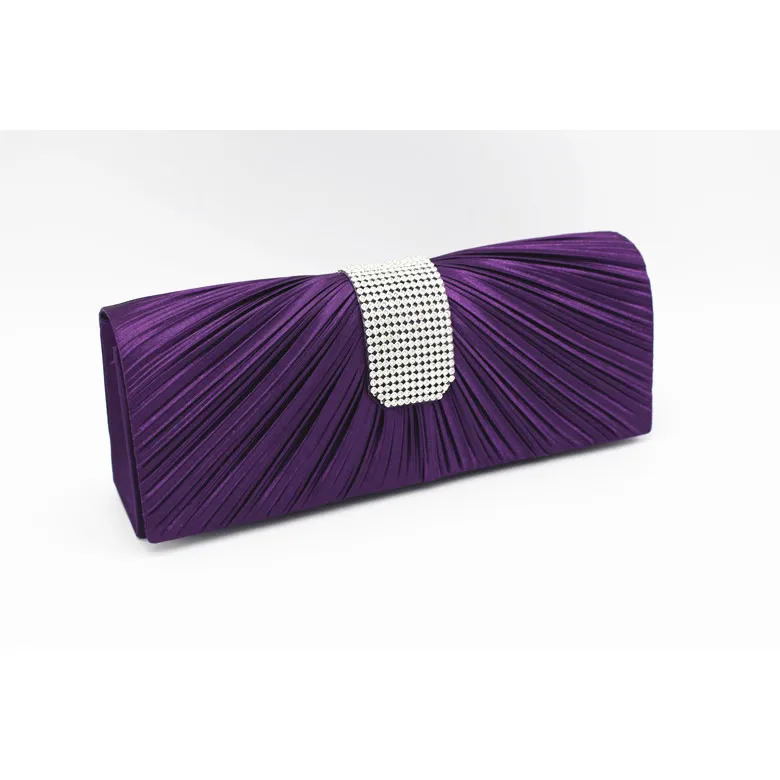 purple Черный длинный вечерний клатч, кошелек, Женская атласная коробка для шелка, сумка, вечерние клатчи, кошелек, женская мягкая поверхность, сумки через плечо, ночные - Цвет: purple