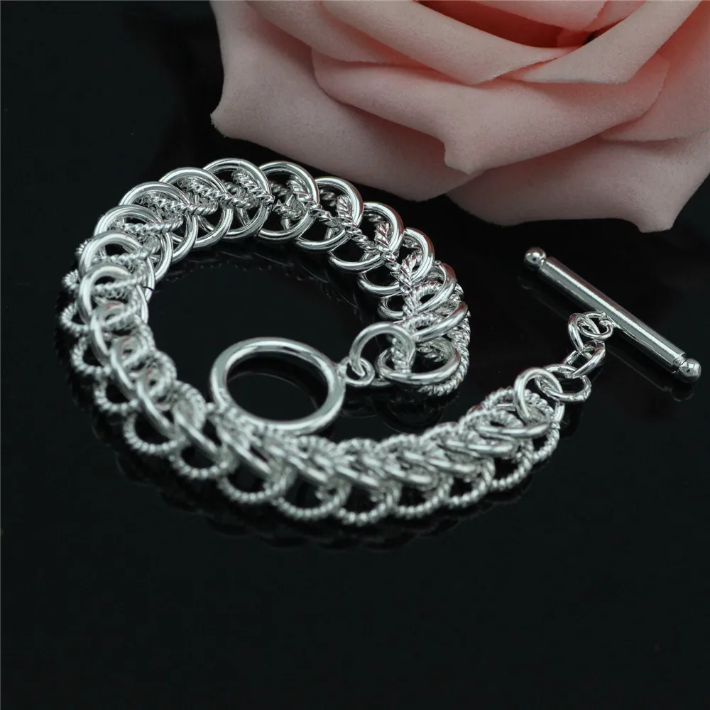 Женский серебряный браслет с подвесками со старыми волнами восстанавливающим