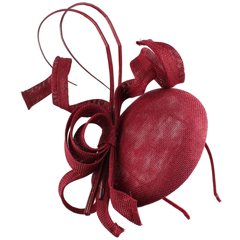 Fascinators navy Blue Hat Women Large Brim Flowers Linen Royal Wedding Fedoras Ladies Sinamay Hats Kentucky Derby Party Fedora