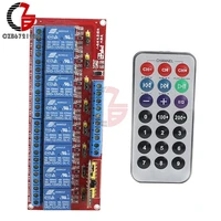 dc 12v 8 channel infrared remote control relay module multi function dual trigger two way driver ic module bidirectional