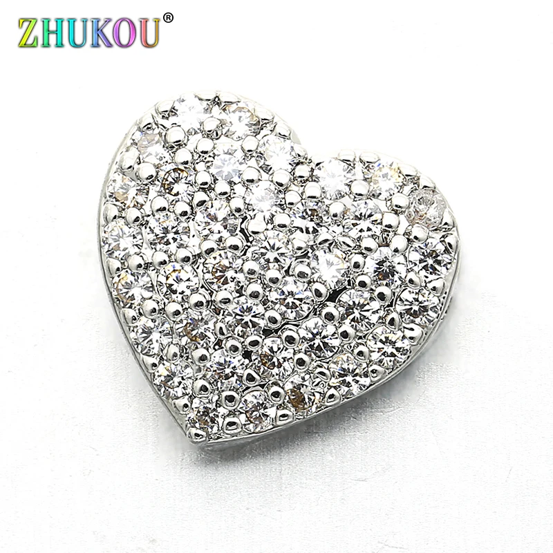 10*10 мм латунные кубические циркониевые сердечные подвески соединители сердце