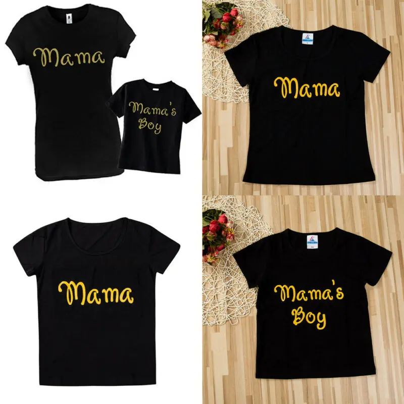 

Hot Sale Fashion Family Matching Outfits Mother and Daughter Boys Casual T-shirt Tops Clothes Family Matching Parent-child Top