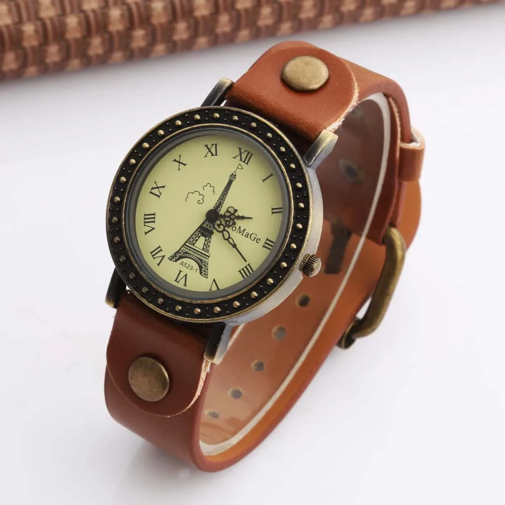 Фото Женские кварцевые часы с изображением Эйфелевой башни|Женские наручные часы| |